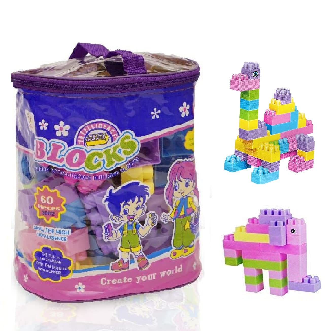 Storio DIY Puzzle Building Blocks Game Toys for Kids Educational Blocks Learning Puzzle Learning Toy for Kids (60+ Pcs)