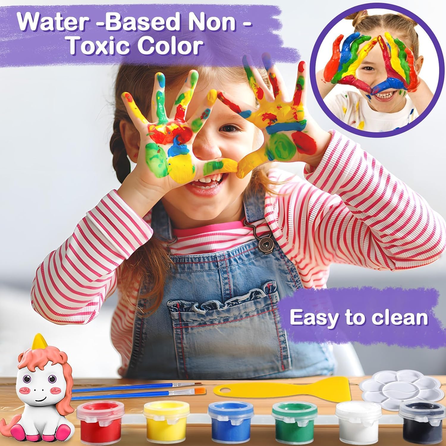 Storio Toys DIY Mould and Paint Craft kit - Unicorn | Kids DIY Craft For 3+ Years | Plaster Figurine Set with Pigments, Palette & Mold, Painting Art & Craft Set - Gift Toys for 3 4 5 6 7 8+ Year Old Boys & Girls