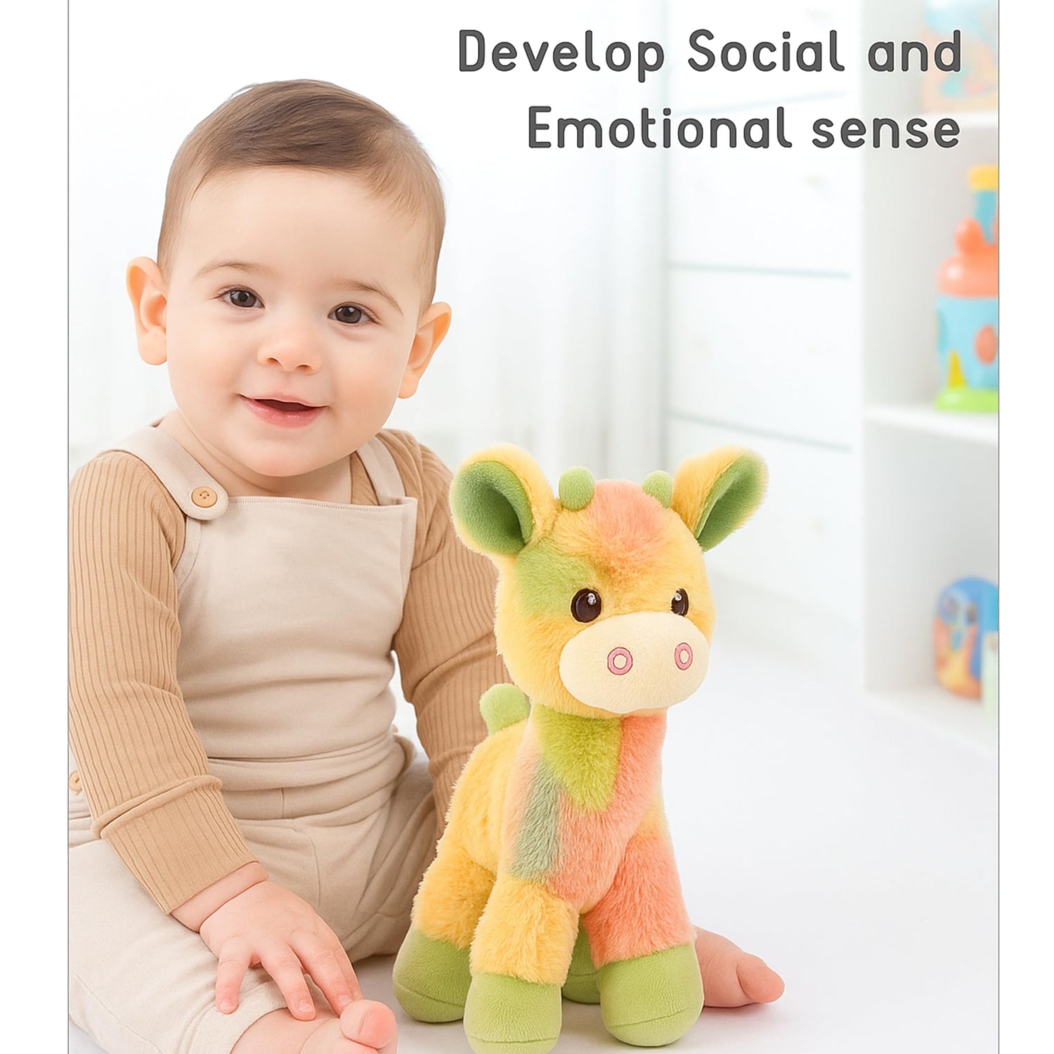 Storio Soft Plush Giraffe Toy for Kids | Ultra-Soft Cuddly Stuffed Animal for Babies, Toddlers & Children | Cute Hugging Toy for Boys & Girls | Washable & Safe | Birthday Gift for 1-6 Year Old